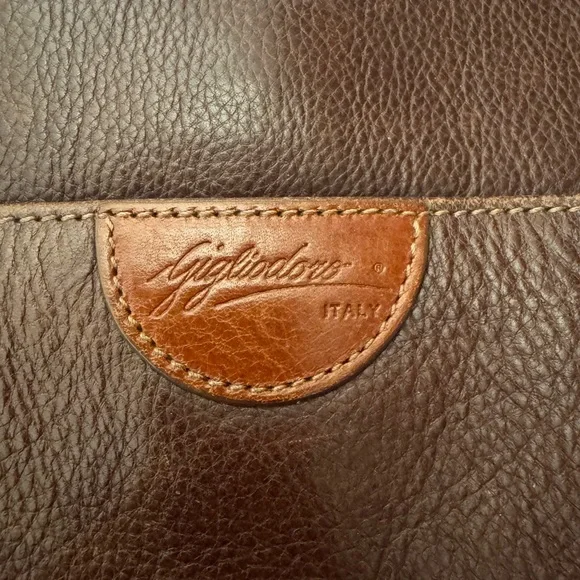 Gigliodoro Florence Italian Leather Crossbody Vintage Brown Patina Bag - Picture 2 of 7